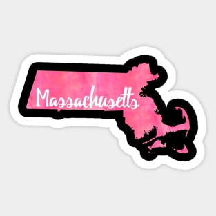 Pink Massachusetts Sticker